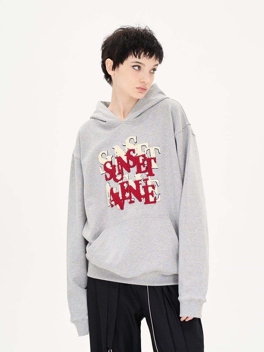 LOSTCTRL Sunset Embroidered Logo Print Hoodie - COPPING THREADS - LOSTCTRL