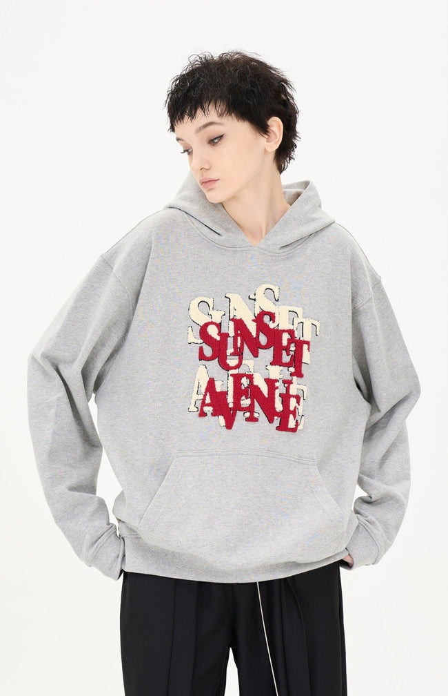 LOSTCTRL Sunset Embroidered Logo Print Hoodie - COPPING THREADS - LOSTCTRL Hover Image