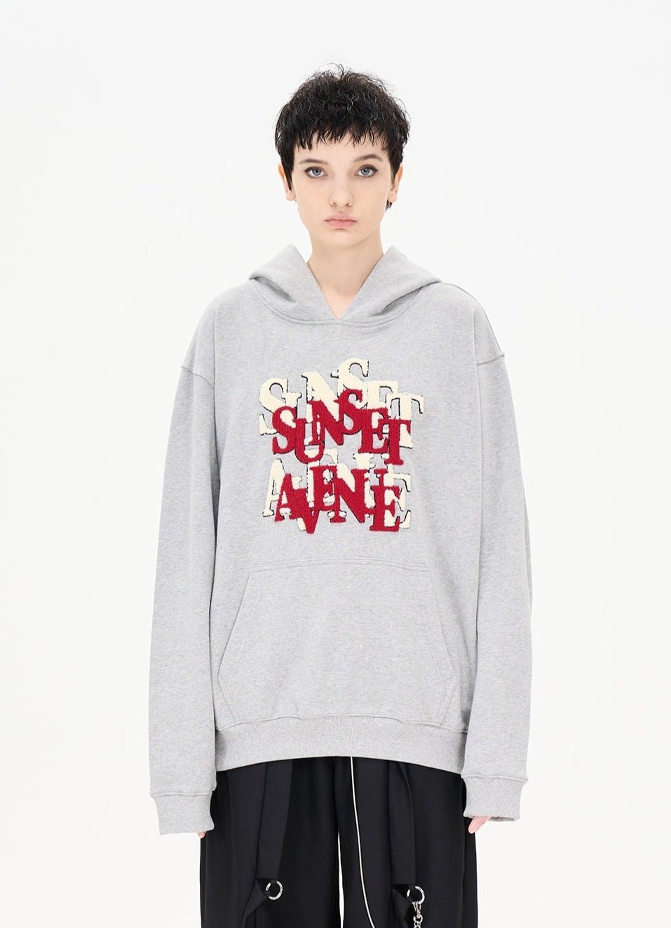 LOSTCTRL Sunset Embroidered Logo Print Hoodie - COPPING THREADS - LOSTCTRL