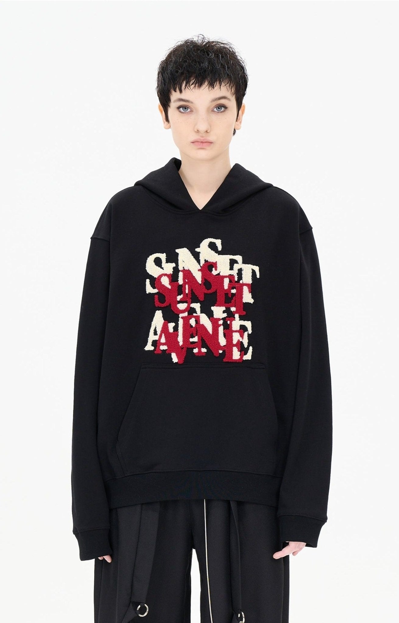 LOSTCTRL Sunset Embroidered Logo Print Hoodie - COPPING THREADS - LOSTCTRL