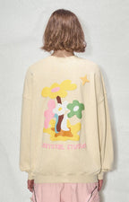 LOSTCTRL Twin Flowers Foam Print Sweatshirt - COPPING THREADS - LOSTCTRL