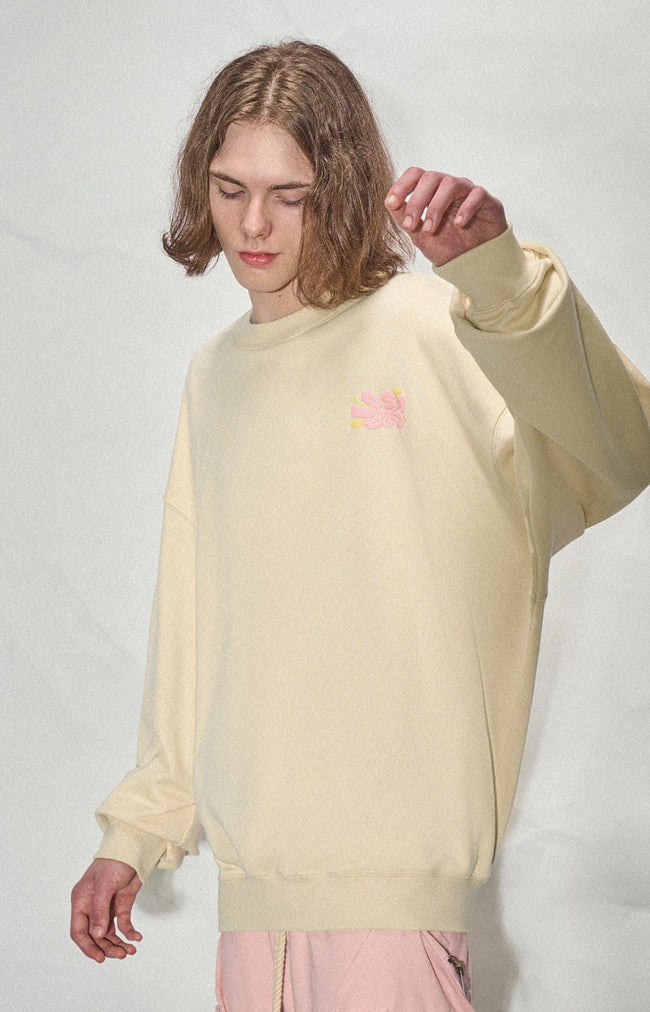 LOSTCTRL Twin Flowers Foam Print Sweatshirt Main Image