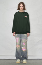 LOSTCTRL Twin Flowers Foam Print Sweatshirt - COPPING THREADS - LOSTCTRL