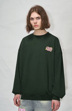LOSTCTRL Twin Flowers Foam Print Sweatshirt - COPPING THREADS - LOSTCTRL