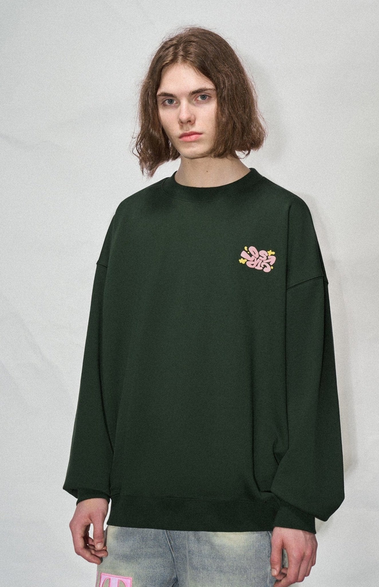 LOSTCTRL Twin Flowers Foam Print Sweatshirt - COPPING THREADS - LOSTCTRL