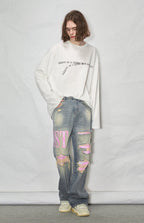 LOSTCTRL Wilted Letter Print Long Sleeve Tee - COPPING THREADS - LOSTCTRL
