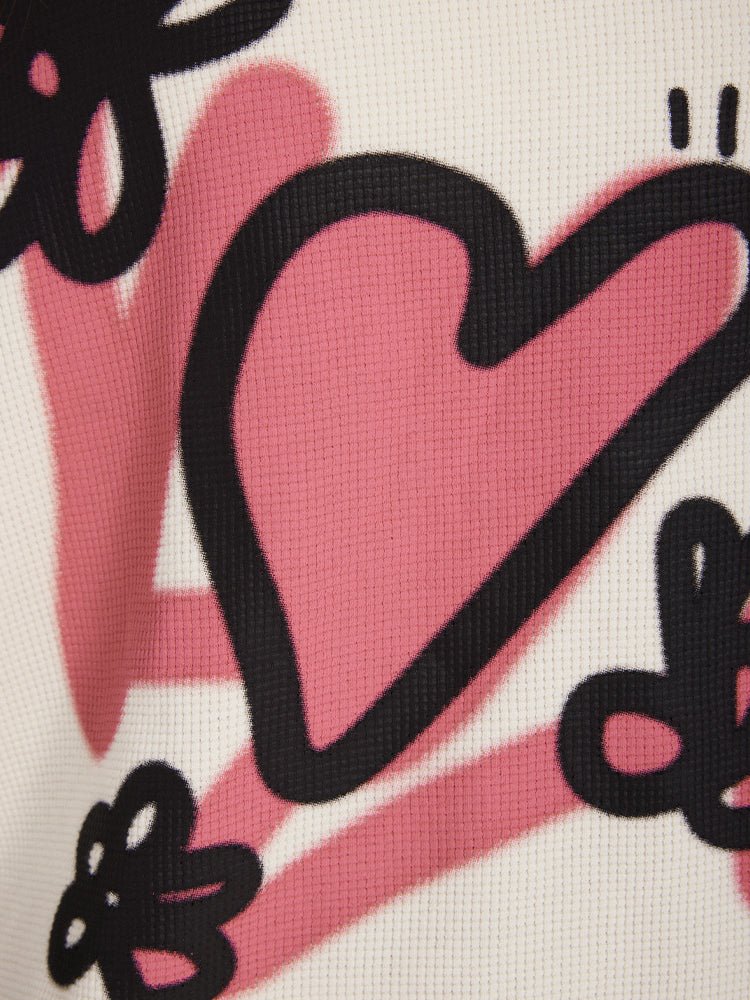 Love Heart Waffle Grid Sweatshirt - COPPING THREADS - ARTMONSTER