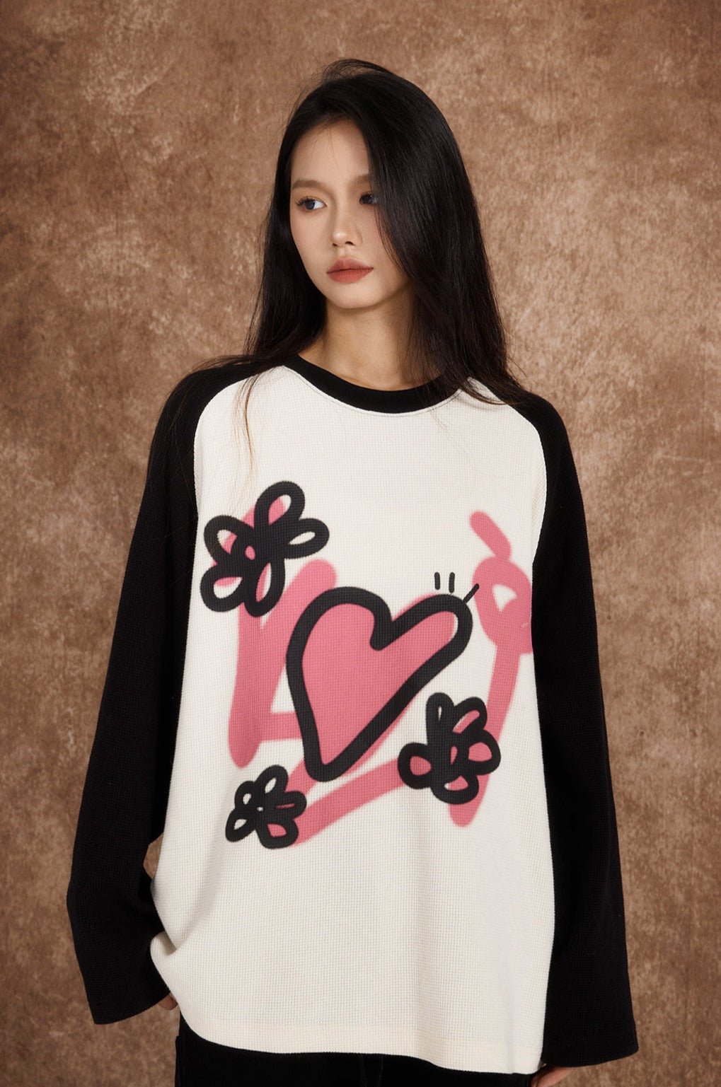 Love Heart Waffle Grid Sweatshirt - COPPING THREADS - ARTMONSTER Hauptbild
