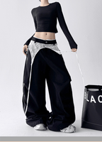 Low - Rise Lace - Trim Cargo Wide - Leg Pants - COPPING THREADS - CT Select