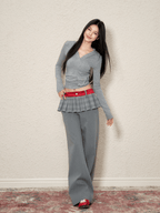 Low Rise Mock Two - Piece Pleated Skirt Trousers - COPPING THREADS - AGAM