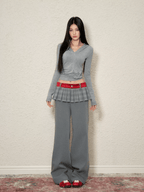 Low Rise Mock Two - Piece Pleated Skirt Trousers - COPPING THREADS - AGAM