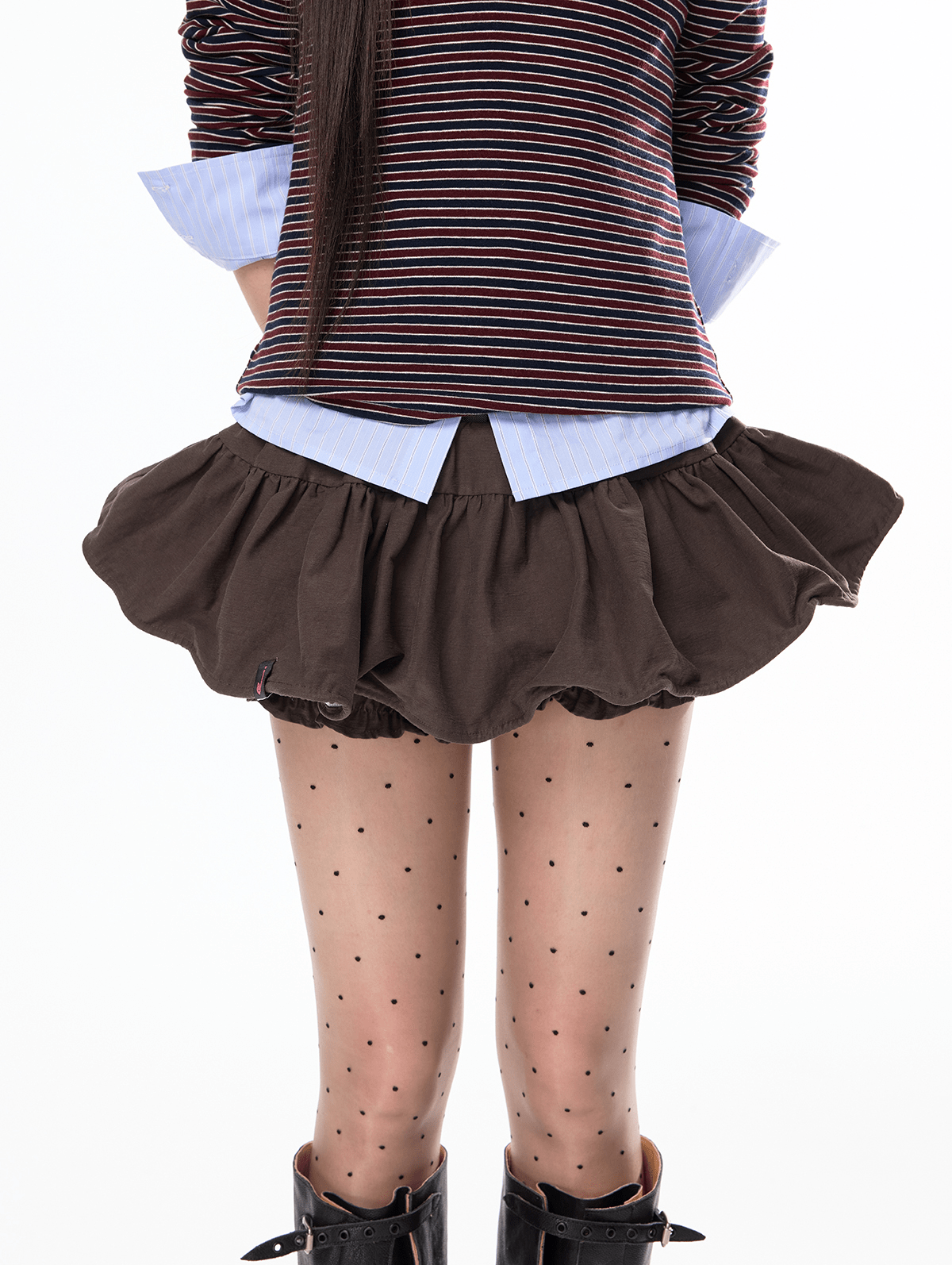 Low - Rise Ruffle Hem Mini Skort - COPPING THREADS - Jikoo