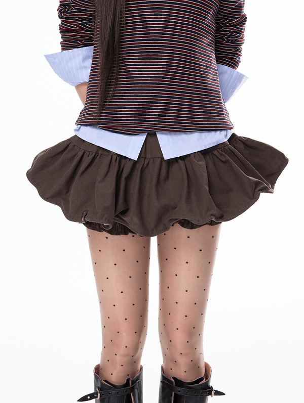Low - Rise Ruffle Hem Mini Skort - COPPING THREADS - Jikoo