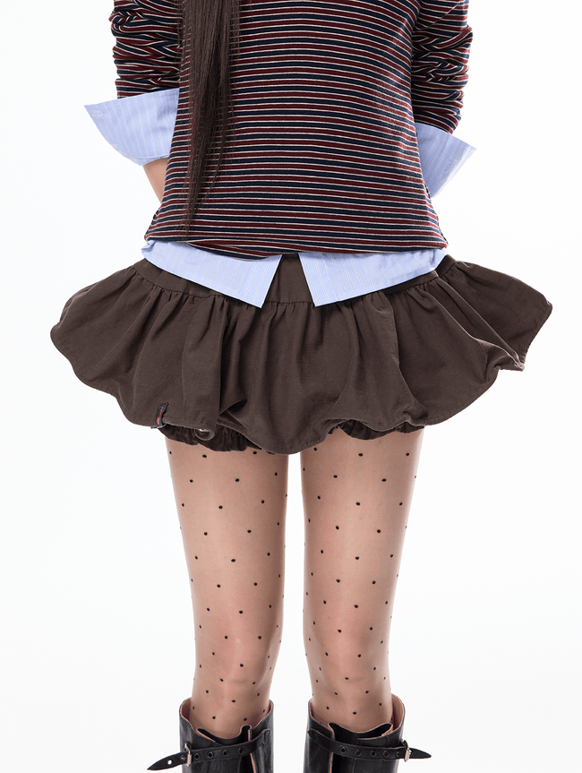 Low - Rise Ruffle Hem Mini Skort - COPPING THREADS - Jikoo Hover Image