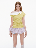 Low - Rise Ruffle Hem Mini Skort - COPPING THREADS - Jikoo