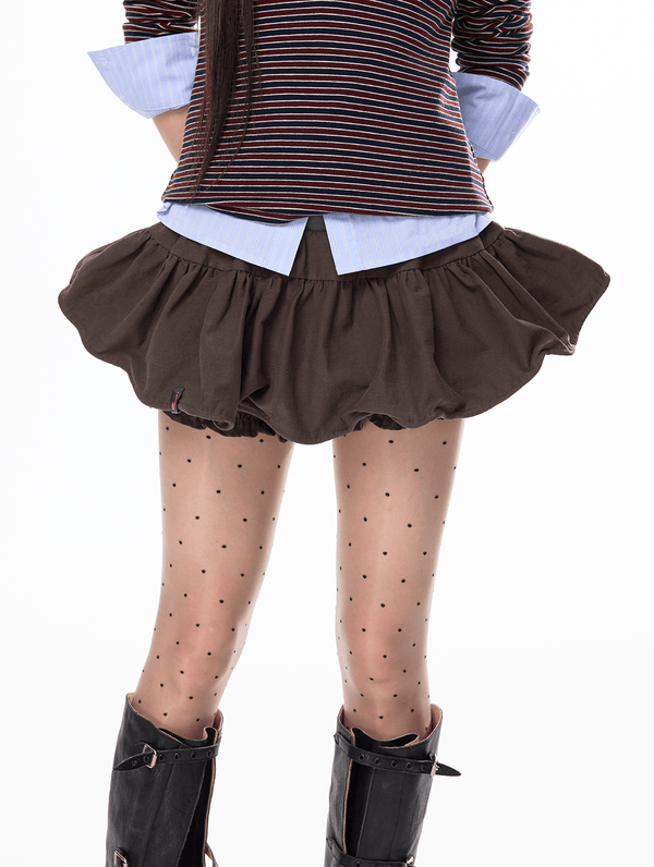 Low - Rise Ruffle Hem Mini Skort - COPPING THREADS - Jikoo