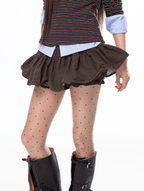 Low - Rise Ruffle Hem Mini Skort - COPPING THREADS - Jikoo