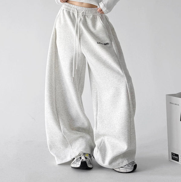 Lucky Girl Print Wide-Leg Sweatpants - COPPING THREADS - CT ORIGINALS