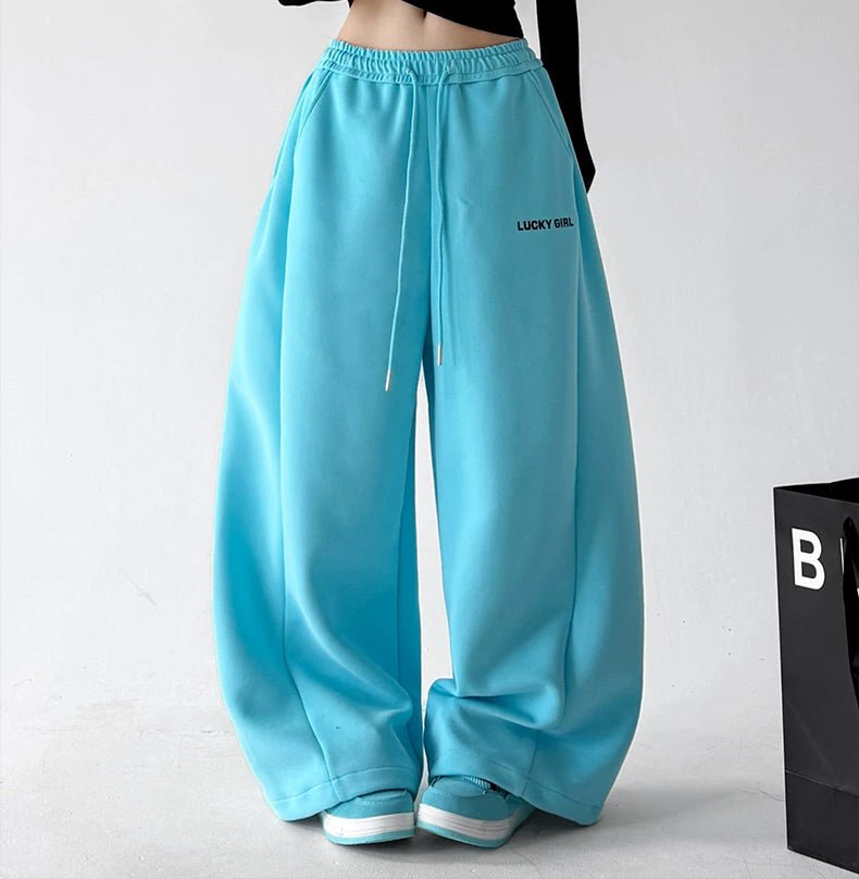 Lucky Girl Print Wide-Leg Sweatpants - COPPING THREADS - CT ORIGINALS