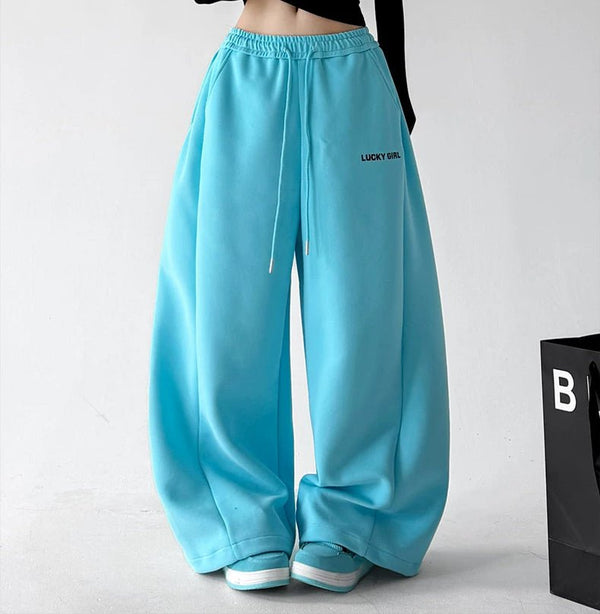 Lucky Girl Print Wide-Leg Sweatpants - COPPING THREADS - CT ORIGINALS