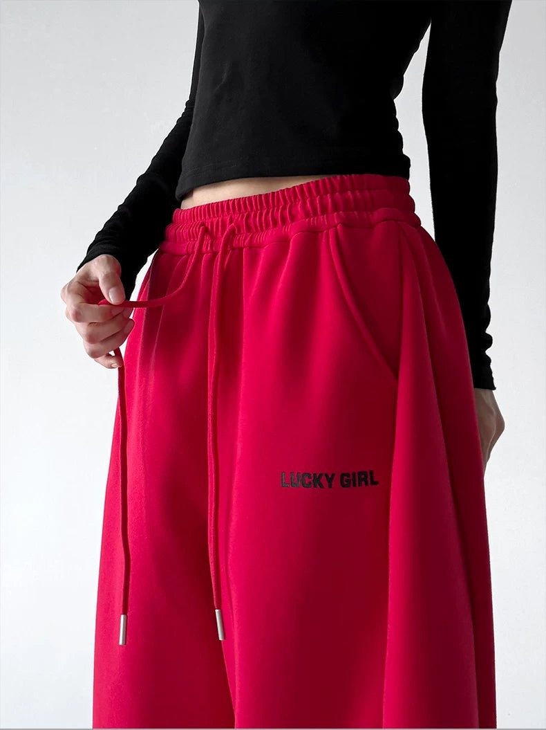 Lucky Girl Print Wide-Leg Sweatpants - COPPING THREADS - CT ORIGINALS