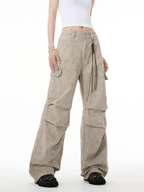 Marble Washed Pleated Paratrooper Cargo Pants - COPPING THREADS - CT Basics