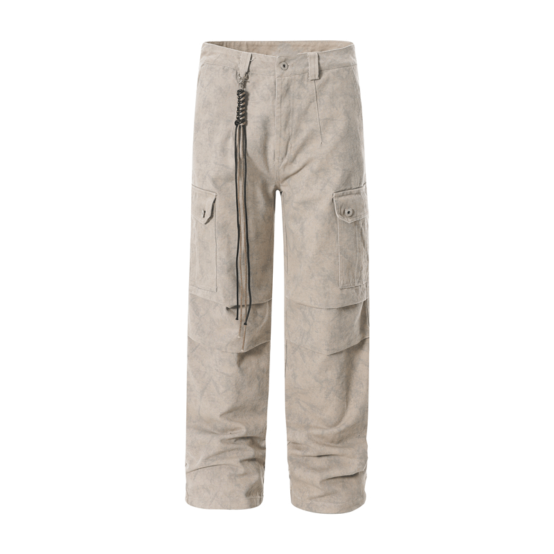 Marble Washed Pleated Paratrooper Cargo Pants - COPPING THREADS - CT Basics
