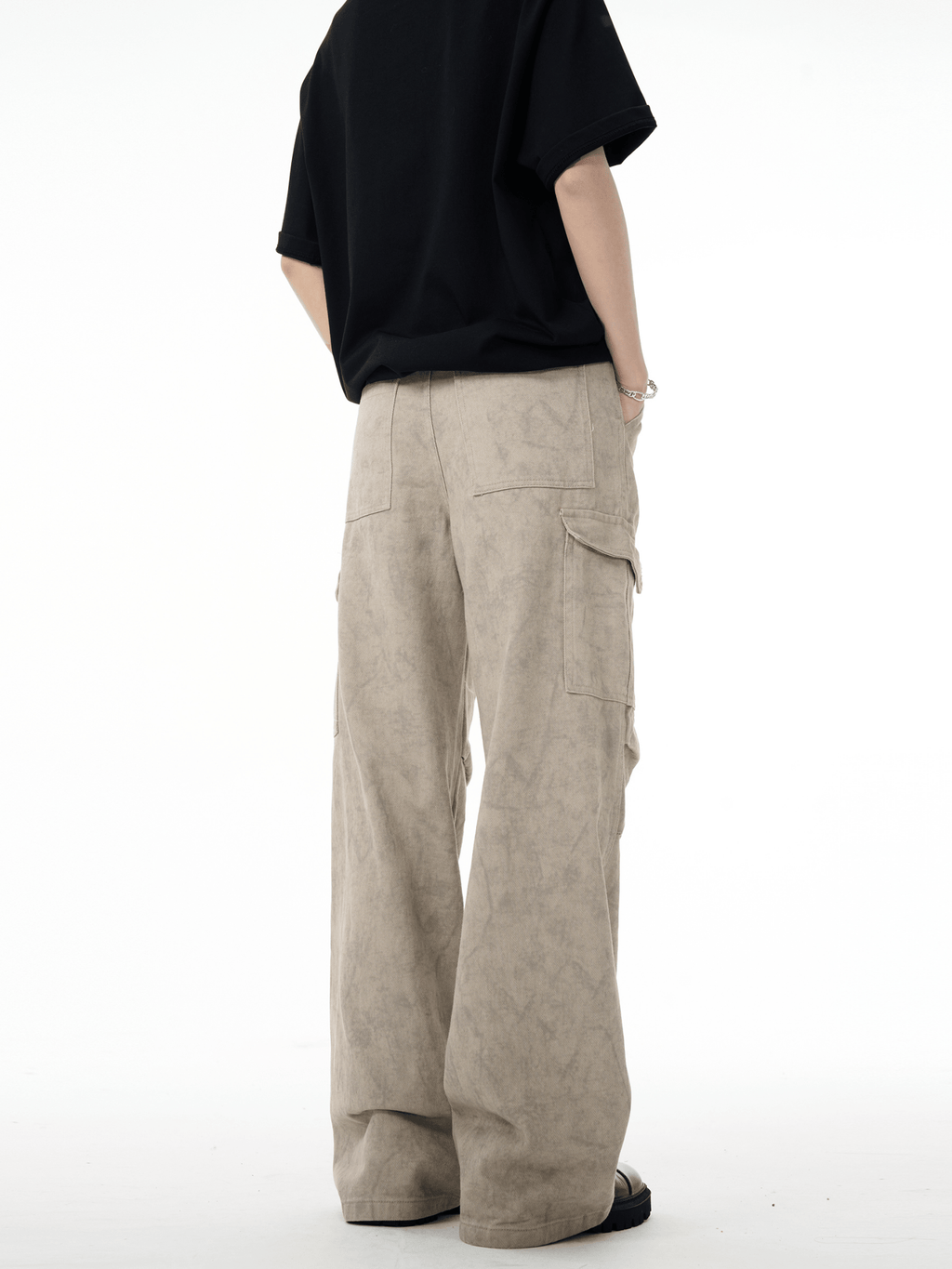 Marble Washed Pleated Paratrooper Cargo Pants - COPPING THREADS - CT Basics