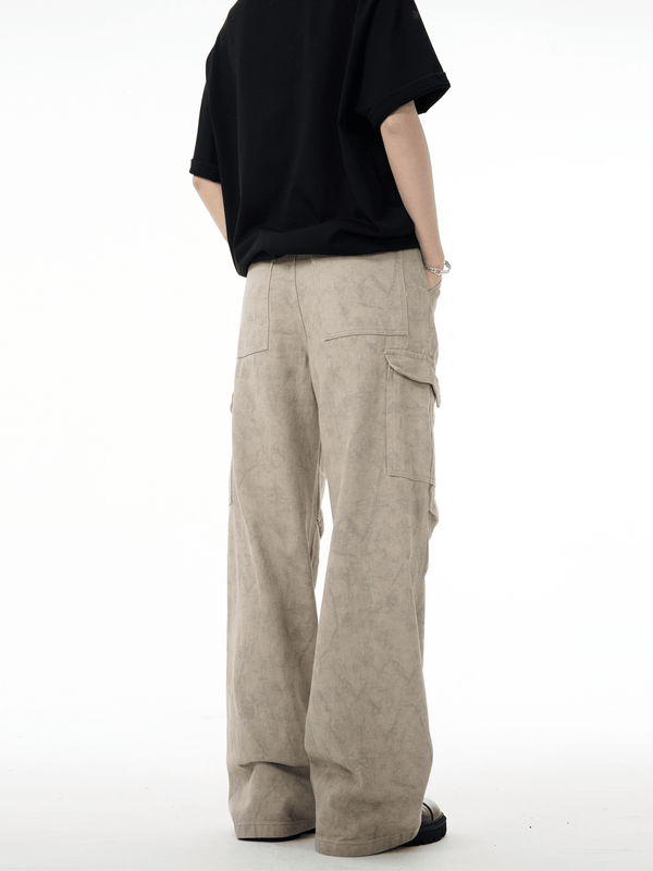 Marble Washed Pleated Paratrooper Cargo Pants - COPPING THREADS - CT Basics