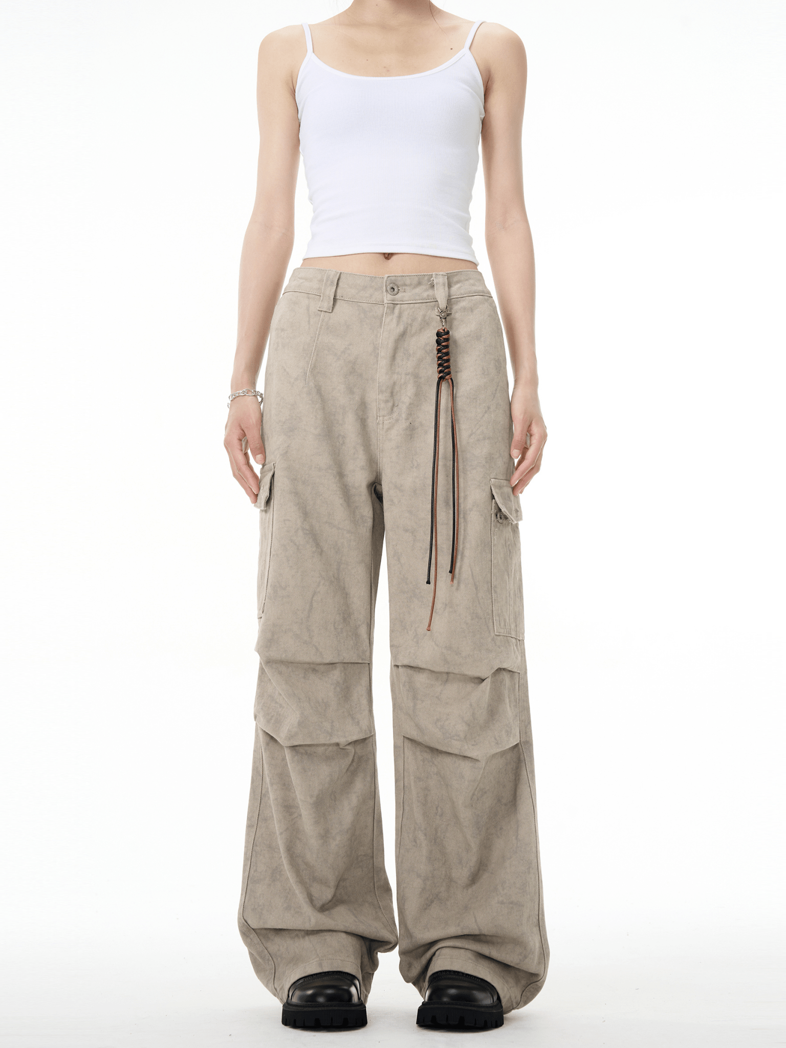 Marble Washed Pleated Paratrooper Cargo Pants - COPPING THREADS - CT Basics Hauptbild
