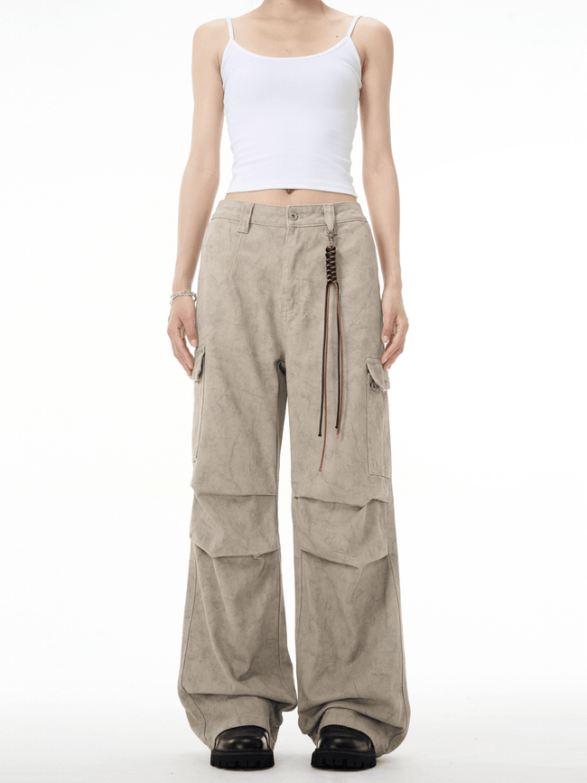 Marble Washed Pleated Paratrooper Cargo Pants - COPPING THREADS - CT Basics Hover Image