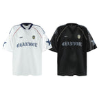 Mesh Breathable Letter Print Blockette Style Jersey Tee - COPPING THREADS - CHICISLAND