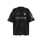 Mesh Breathable Letter Print Blockette Style Jersey Tee - COPPING THREADS - CHICISLAND