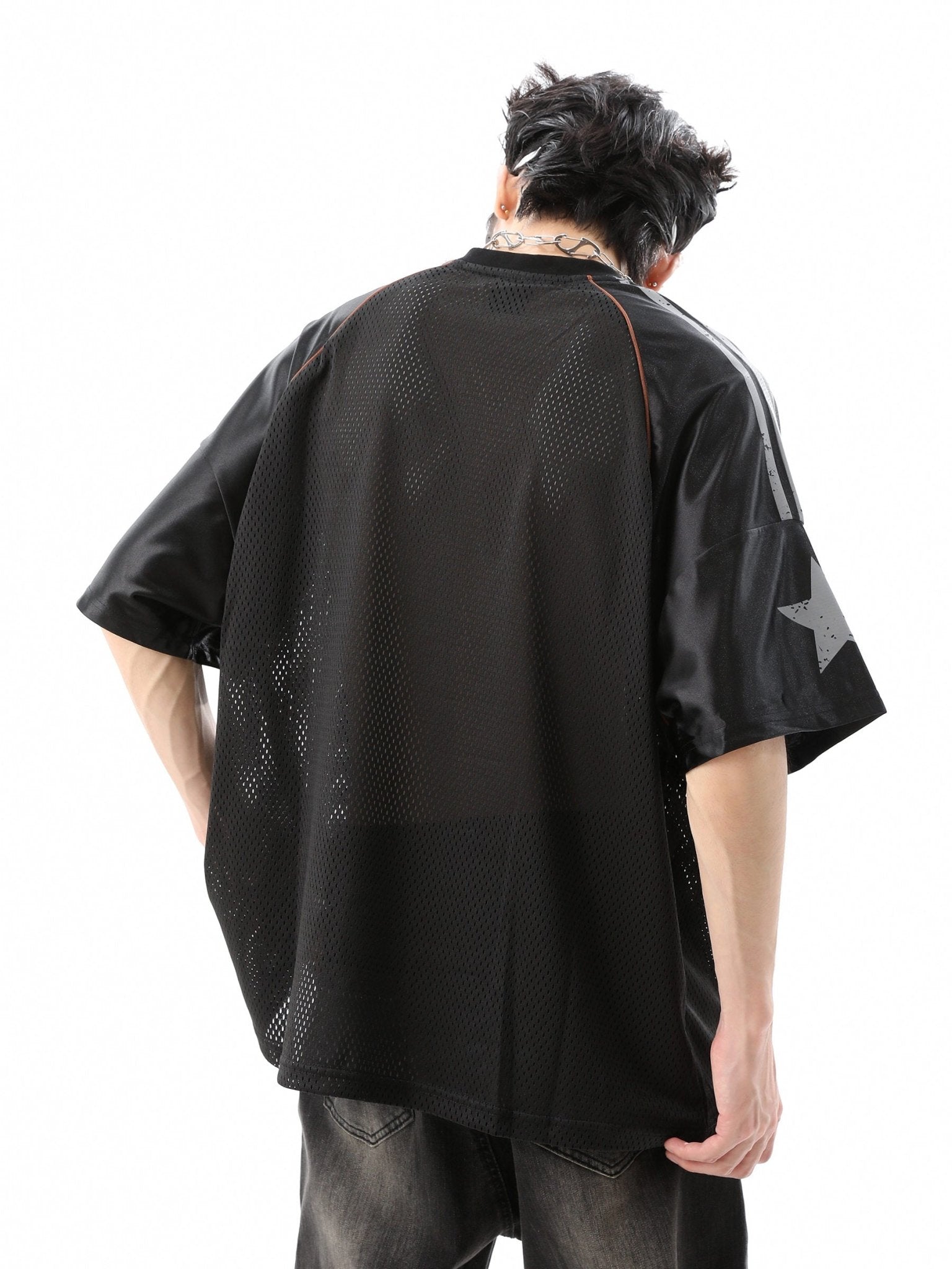 Atmungsaktives Oversize-T-Shirt aus Mesh-Jersey Zweitbild
