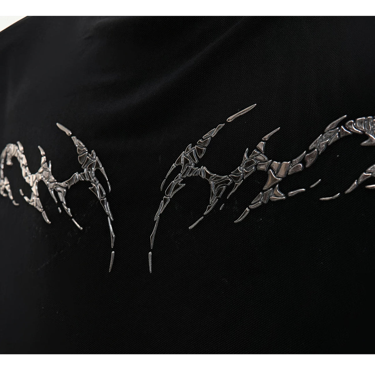 Mesh Metal-Graphic Fitted Long-Sleeve Top - COPPING THREADS - Argue Culture