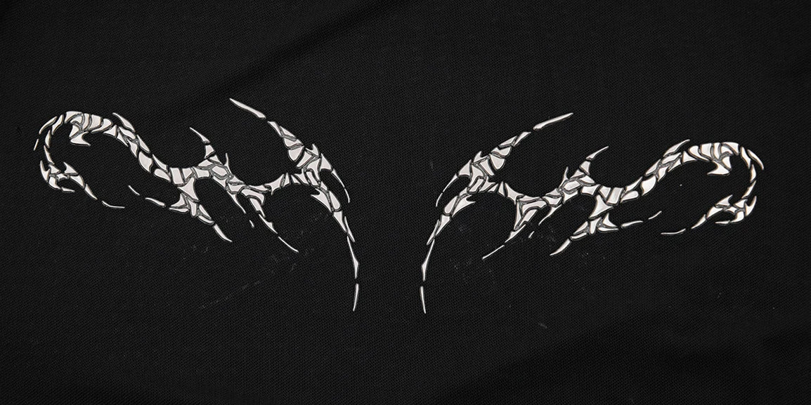 Mesh Metal-Graphic Fitted Long-Sleeve Top - COPPING THREADS - Argue Culture