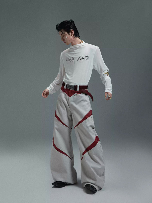 Mesh Metal-Graphic Fitted Long-Sleeve Top - COPPING THREADS - Argue Culture