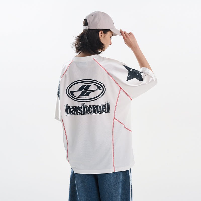 Mesh Panel Raglan Sleeve Boxing Tee - COPPING THREADS - Harsh and Cruel