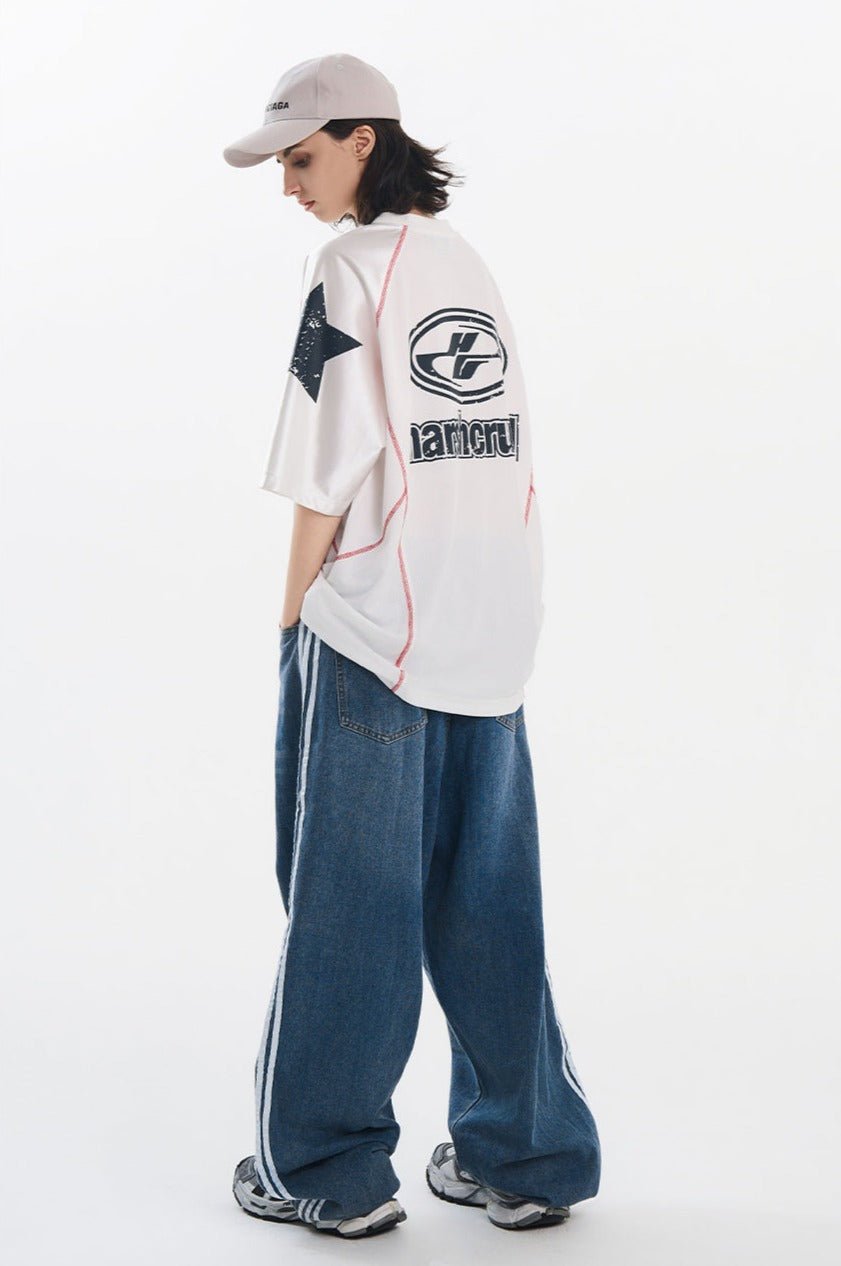 Mesh Panel Raglan Sleeve Boxing Tee - COPPING THREADS - Harsh and Cruel