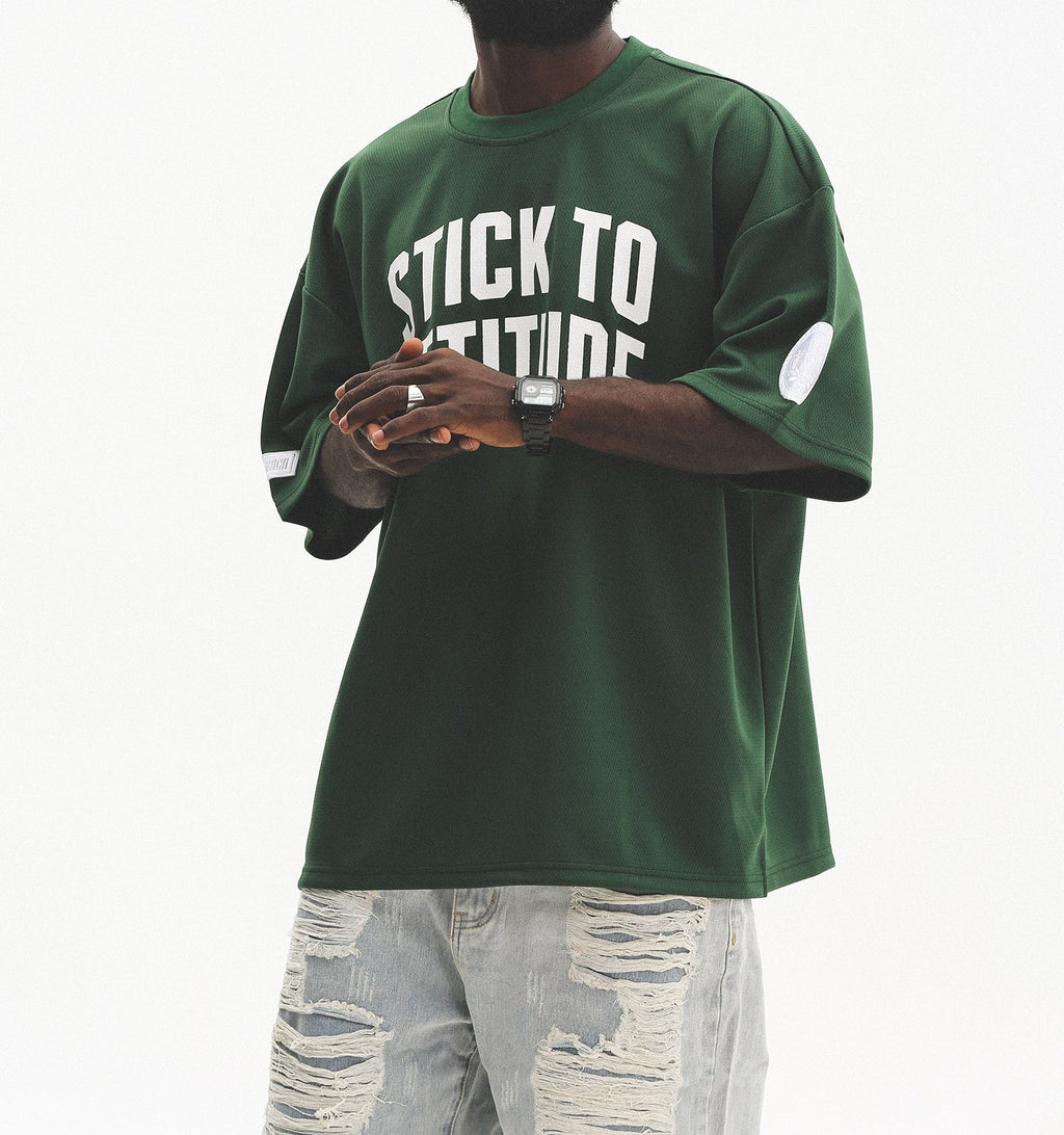 Mesh Quick - Dry Letter Print Tee - COPPING THREADS - CT Select