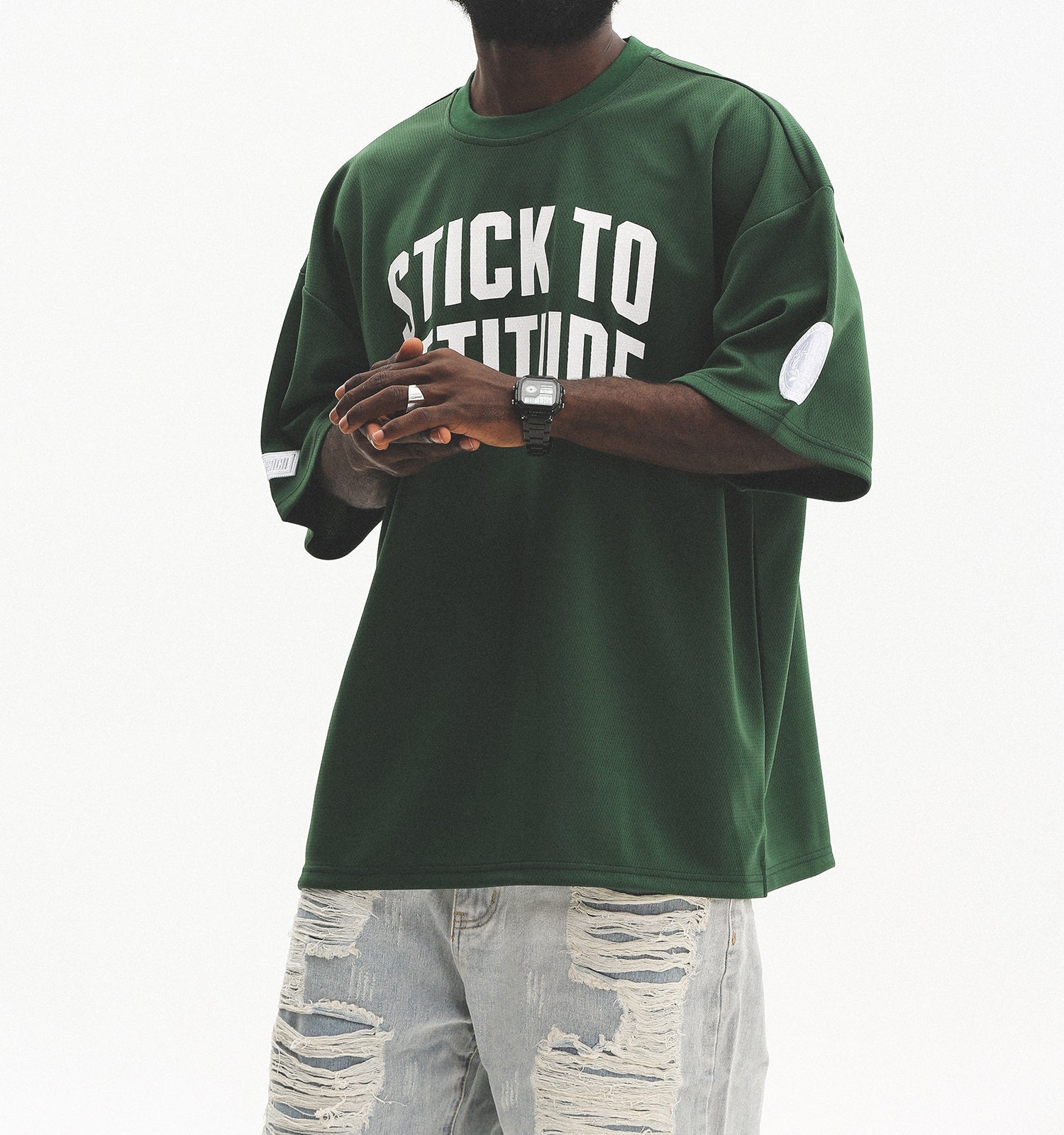 Mesh Quick - Dry Letter Print Tee - COPPING THREADS - CT Select