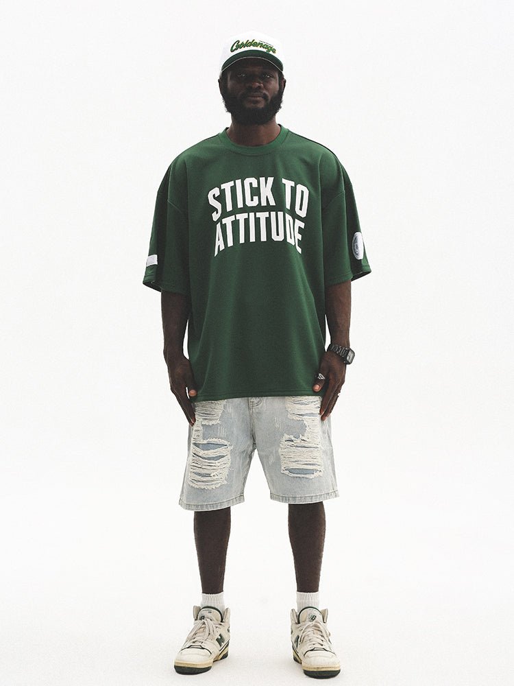 Mesh Quick - Dry Letter Print Tee - COPPING THREADS - CT Select