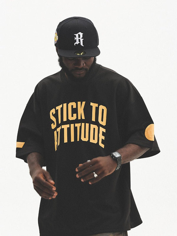 Mesh Quick - Dry Letter Print Tee - COPPING THREADS - CT Select