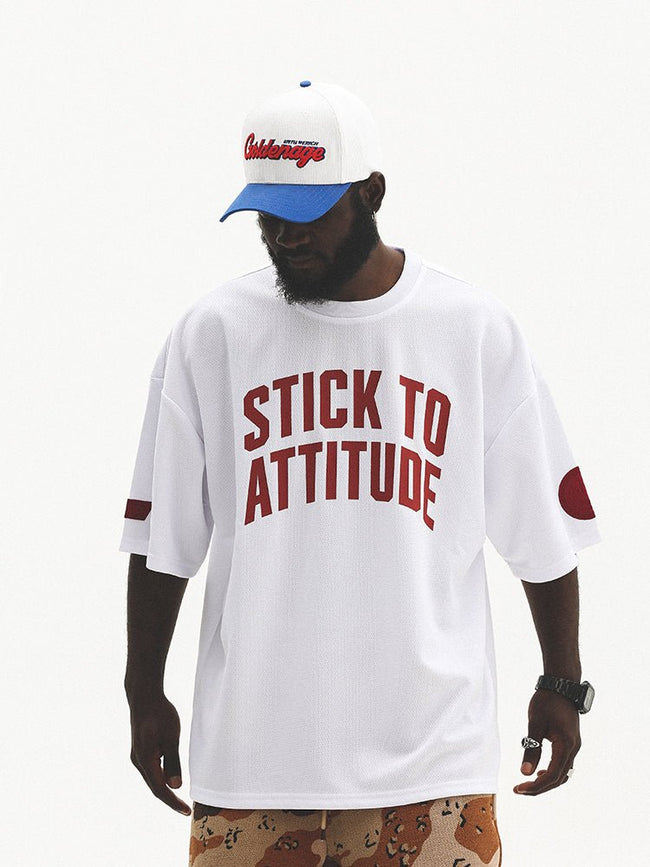 Mesh Quick-Dry Letter Print Tee Main Image