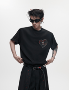 Metal Bead Heartbreak Embellished Fitted Tee - COPPING THREADS - ArguE CulturE