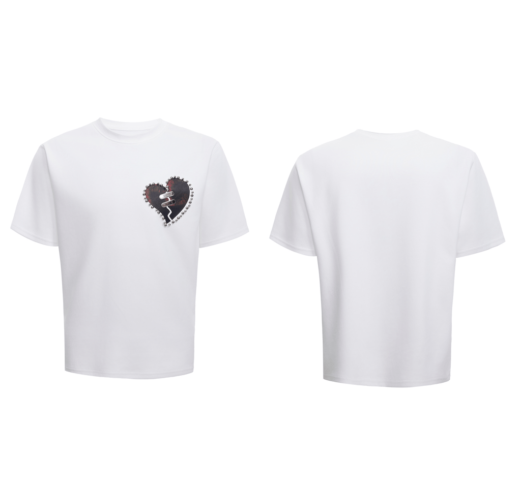 Metal Bead Heartbreak Embellished Fitted Tee - COPPING THREADS - ArguE CulturE