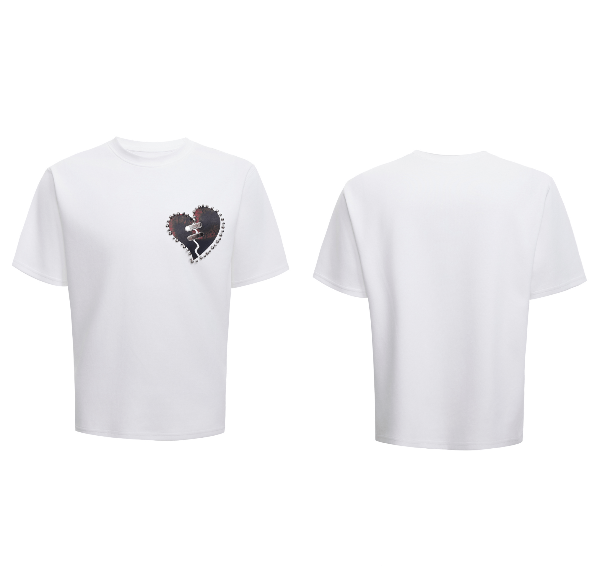 Metal Bead Heartbreak Embellished Fitted Tee - COPPING THREADS - ArguE CulturE