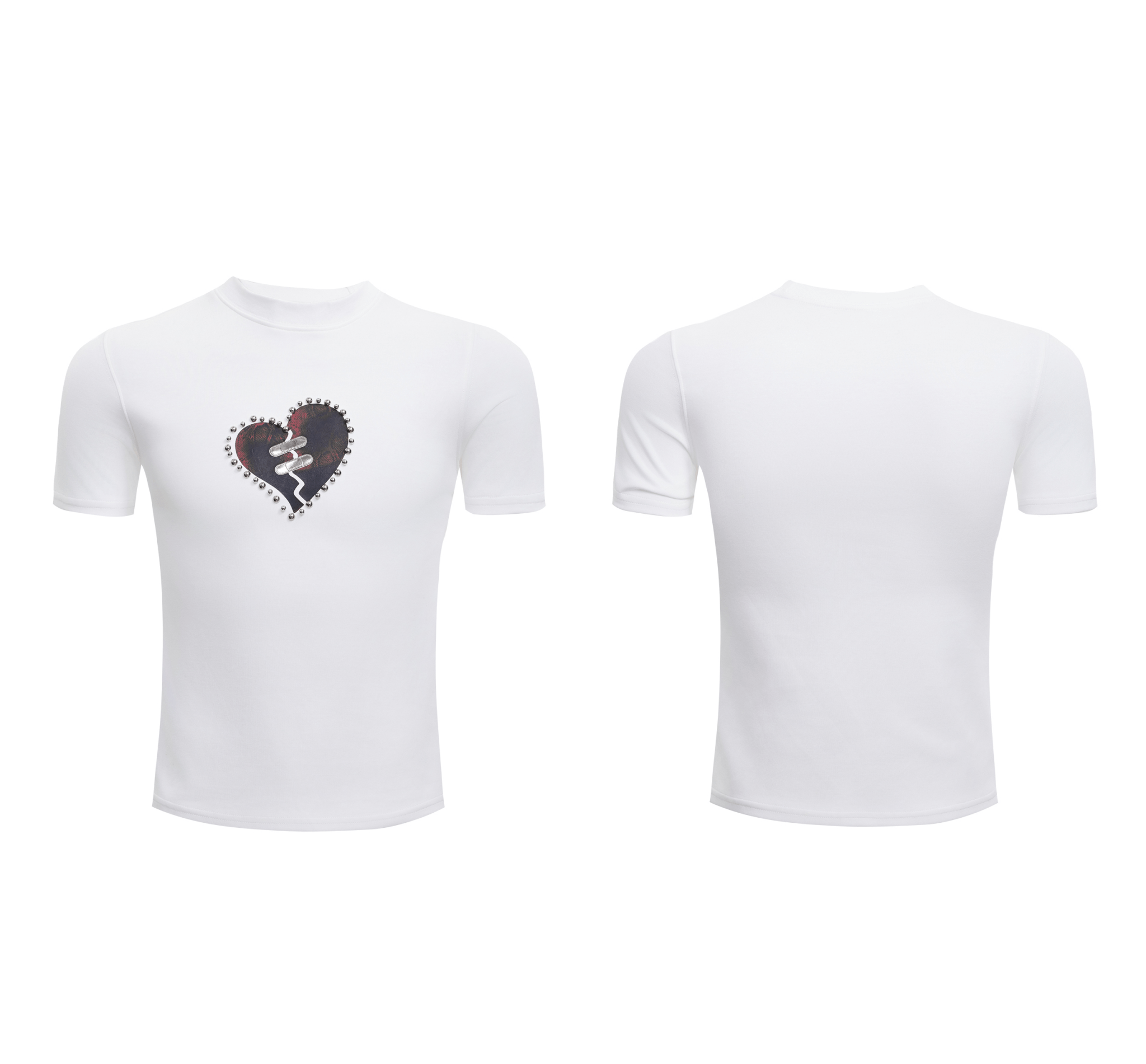 Metal Bead Heartbreak Embellished Fitted Tee - COPPING THREADS - ArguE CulturE