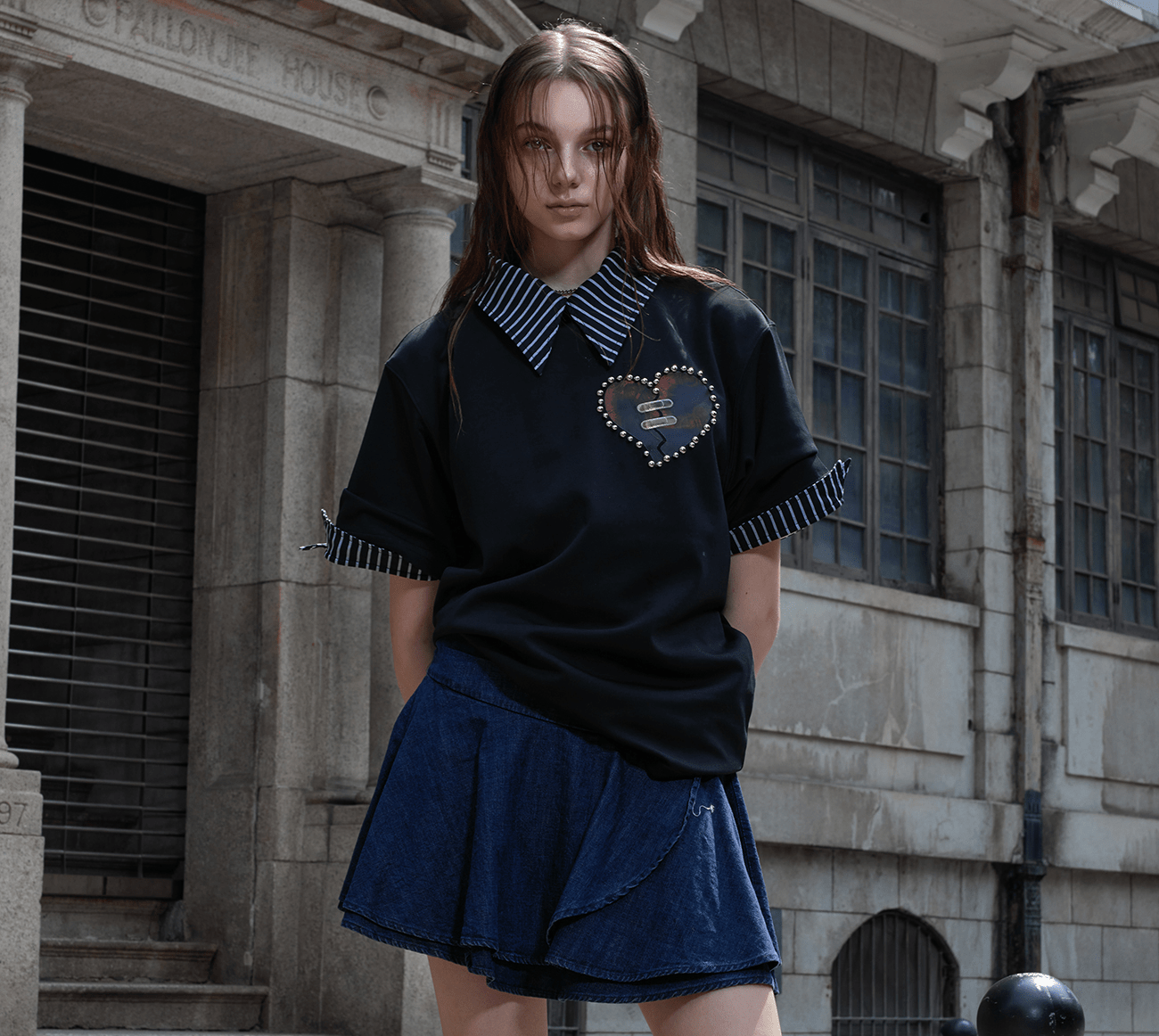 Metal Bead Heartbreak Embellished Fitted Tee - COPPING THREADS - ArguE CulturE