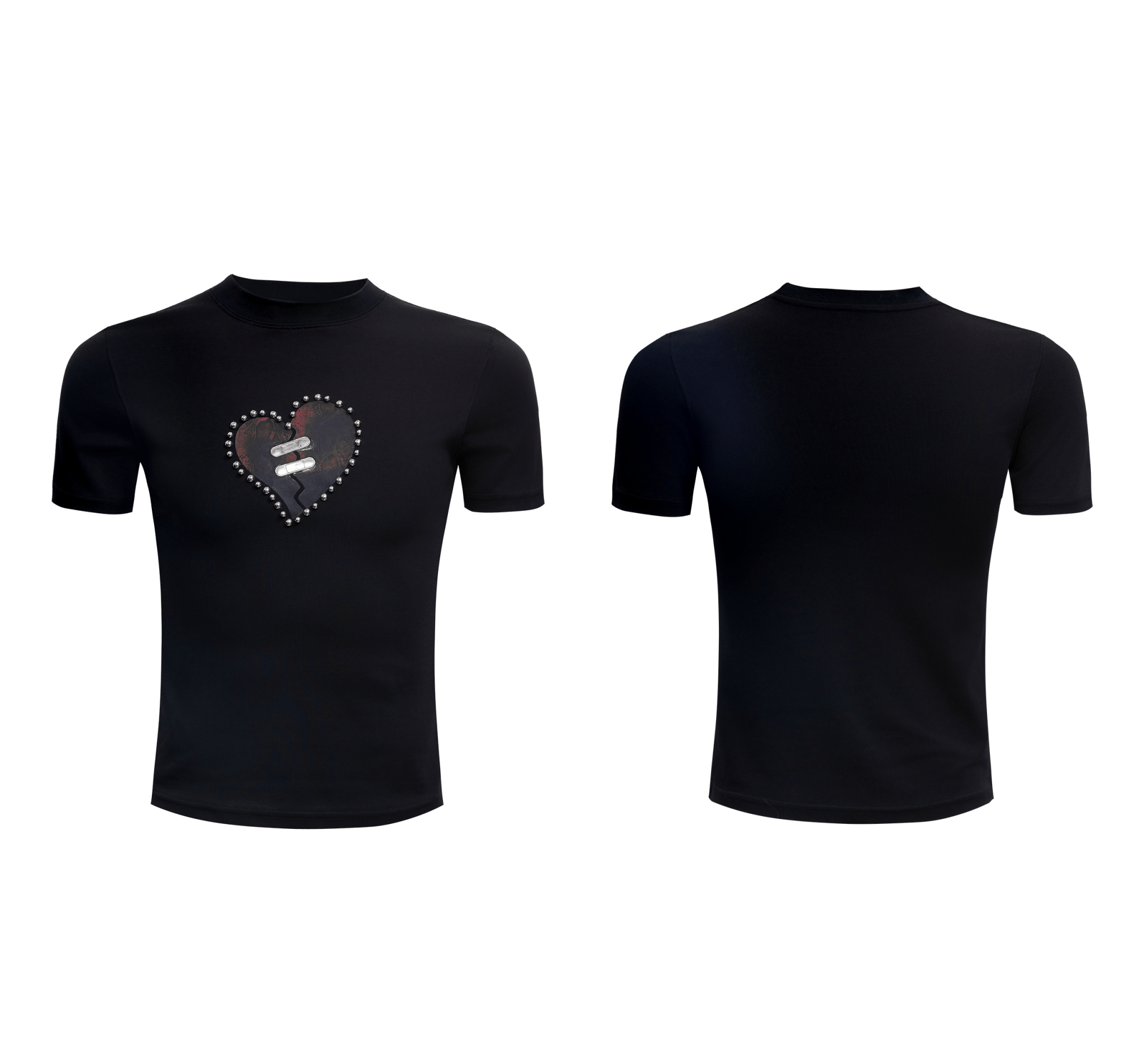 Metal Bead Heartbreak Embellished Fitted Tee - COPPING THREADS - ArguE CulturE